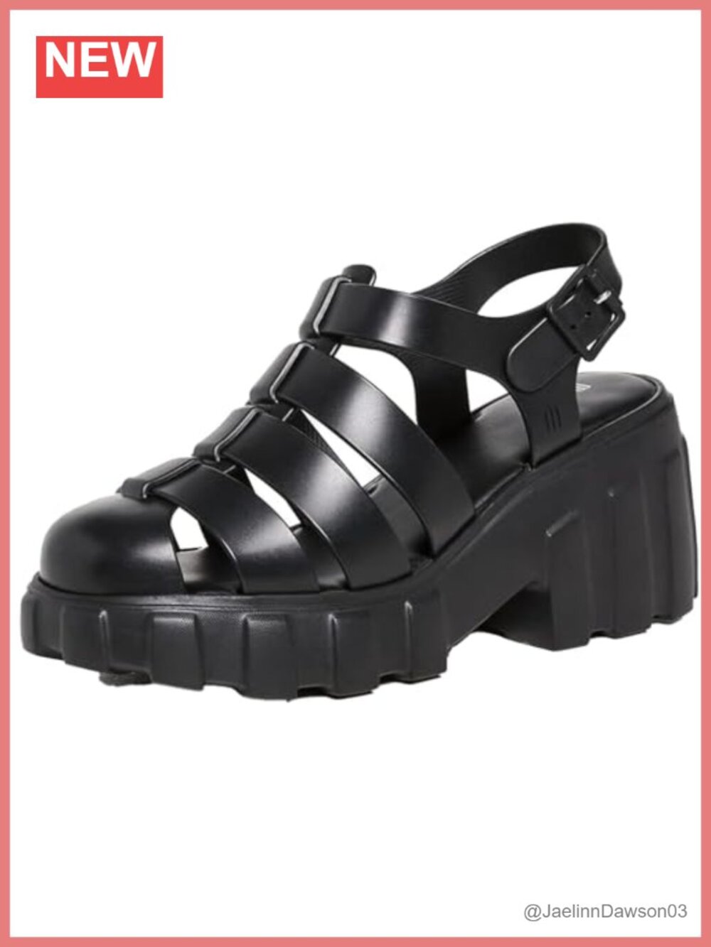 Fisherman Sandals Water Resistant Chunky Heeled Vegan PVC